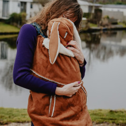MaM Promenade Flex - Couverture de Portage d'Hiver avec oreilles de lapin - Pecan / Cream