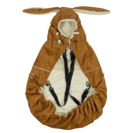 MaM Promenade Flex - Couverture de Portage d'Hiver avec oreilles de lapin - Brown Sugar / Cream