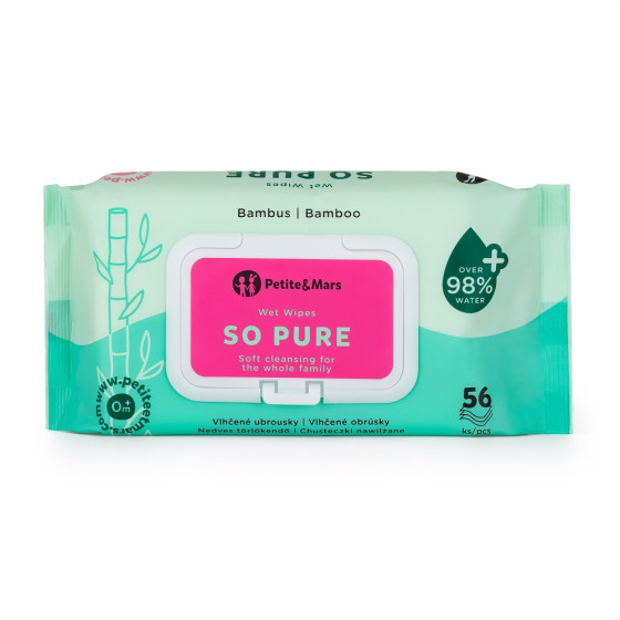 Petite&Mars - SO PURE - Lingettes jetables en bamboo biodegradable x 56