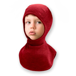 Manymonths Elephant Hood - Cagoule bébé en laine mérinos - Wild Pomegranate
