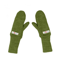 ManyMonths Natural Woollies Long Cuff Baby Mittens - Garden Moss Green