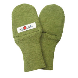 ManyMonths Natural Woollies Long Cuff Baby Mittens - Garden Moss Green