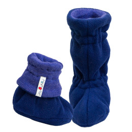 Manymonths Chaussons de portage d'hiver Laine Merinos / Polaire 2025-2026 - Twilight Blue (polaire bleu / laine bleu marine)