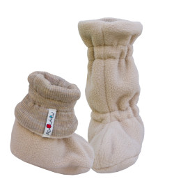 Manymonths Chaussons de portage d'hiver Laine Merinos / Polaire 2025-2026 - Driftwood Taupe (polaire beige / laine beige)