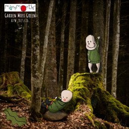 Manymonths Chaussons de portage d'hiver Laine Merinos / Polaire 2025-2026 - Garden Moss Green (polaire vert / laine vert)