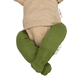 Manymonths Long Tubes Booties Chaussons / chaussettes de portage ajustables en laine - Garden Moss Green