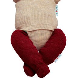 Manymonths Long Tubes Booties Chaussons / chaussettes de portage ajustables en laine - Wild Pomegranate