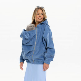 Fun2BeMum Corduroy 3 in 1 Maternity & Babywearing Bomber Jacket - Ocean-Blue