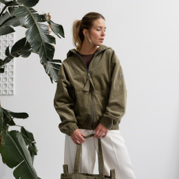 Fun2BeMum Corduroy 3 in 1 Maternity & Babywearing Bomber Jacket - Vert sapin