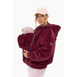 Fun2BeMum Corduroy 3 in 1 Maternity & Babywearing Bomber Jacket - Cherry