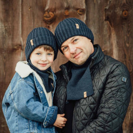 Fun2BeMum Couvre-cou pour enfant en laine mérinos - Navy