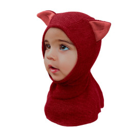 ManyMonths Elephant Hood with Kitty Ears UNiQUE - Cagoule Chat en laine mérinos Manymonths