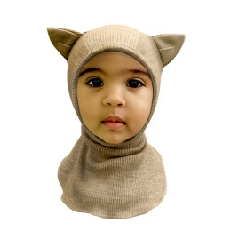 ManyMonths Elephant Hood with Kitty Ears UNiQUE - Cagoule Chat en laine mérinos Manymonths