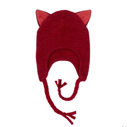 ManyMonths Natural Woollies ManyMonths Natural Woollies Kitty (Earflap) Beanie UNiQUE - Wild Pomegranate