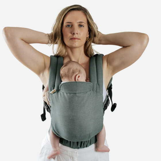 Guizy Vert Brocéliande - Porte-bébé physiologique dès la naissance Naturiou