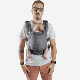 Guizy Gris Marin - Porte-bébé physiologique dès la naissance - Sans accessoires