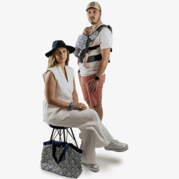 Guizy X PPMC - Ergonomic baby carrier from birth with accesories - Scandinavia Bleu