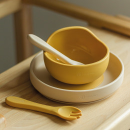 Petite&Mars - Silicone bowl with suction pad TAKE&MATCH 6m+ - Intense-Ochre