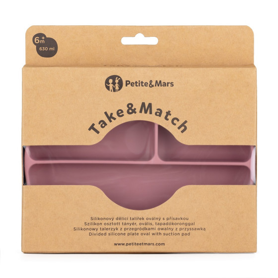 Petite&Mars - Silicone divided plate oval with suction pad TAKE&MATCH 6m+