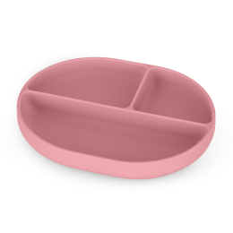 Petite&Mars - Take&Match - Assiette ovale compartimentée en silicone avec ventouse Petite & Mars