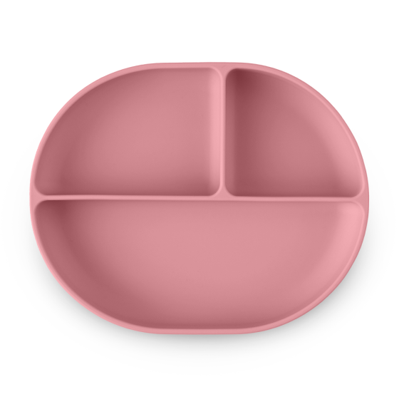 Petite&Mars - Take&Match - Assiette ovale compartimentée en silicone avec ventouse Petite & Mars