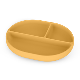 Petite&Mars - Silicone divided plate oval with suction pad TAKE&MATCH 6m+ - Intense-Ochre