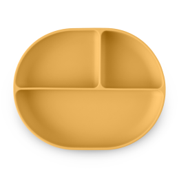 Petite&Mars - Silicone divided plate oval with suction pad TAKE&MATCH 6m+ - Intense-Ochre