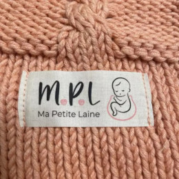 Ma Petite Laine Mon Cocon Malin - Cocon d'emmaillotage en coton - Pêche