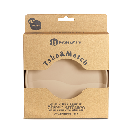 Petite&Mars - Take&Match - Assiette ronde en silicone avec ventouse Petite & Mars