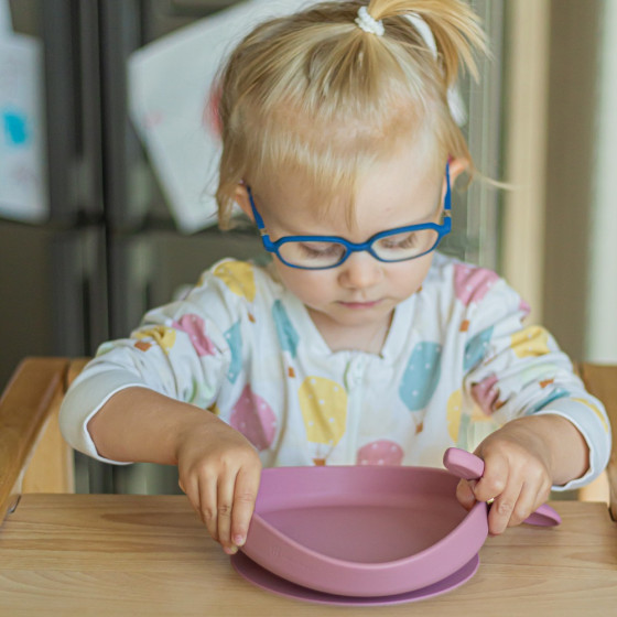 Petite&Mars - Take&Match - Assiette ronde en silicone avec ventouse Petite & Mars