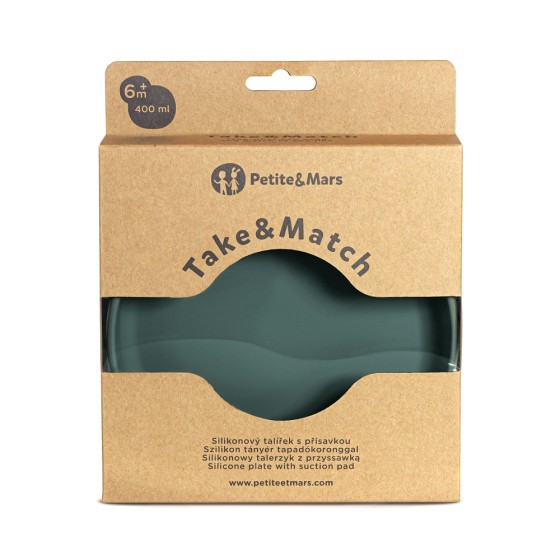 Petite&Mars - Take&Match - Assiette ronde en silicone avec ventouse Petite & Mars