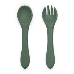 Petite&Mars - Silicone Cutlery TAKE&MATCH 6m+ - Misty-Green