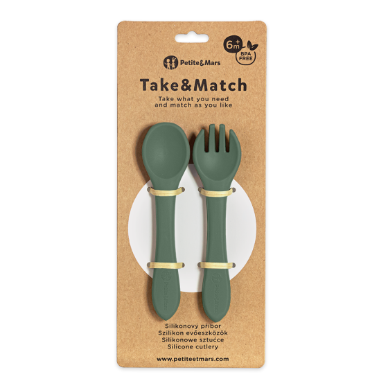 Petite&Mars - Take&Match - Set de couverts en silicone 6m+