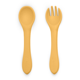 Petite&Mars - Silicone Cutlery TAKE&MATCH 6m+ - Intense-Ochre