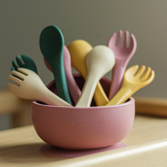 Petite&Mars - Take&Match - Set de couverts en silicone 6m+