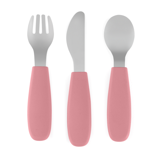 Petite&Mars - stainless steel cutlery set with silicone handle 6m+