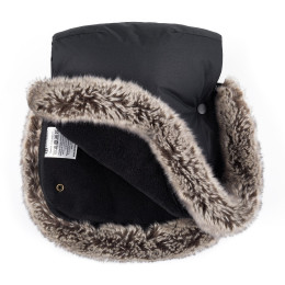 Petite&Mars - Furry - Stroller hand muff / warm gloves - Forever Black