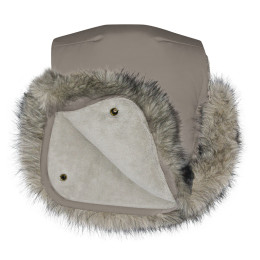 Petite&Mars - Furry - Stroller hand muff / warm gloves - Mocha Mouss