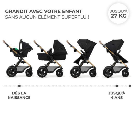 Kinderkraft MOOV 2 AIR Poussette Trio - Système de voyage de la naissance