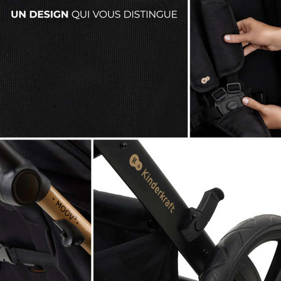 Kinderkraft MOOV 2 AIR Poussette Trio - Système de voyage de la naissance