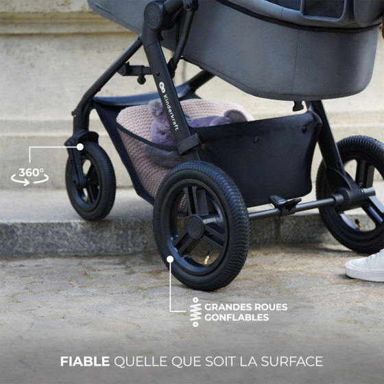 Kinderkraft MOOV 2 AIR Poussette Trio - Système de voyage de la naissance
