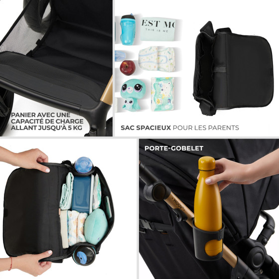 Kinderkraft MOOV 2 AIR Poussette Trio - Système de voyage de la naissance