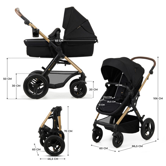 Kinderkraft MOOV 2 AIR Poussette Trio - Système de voyage de la naissance