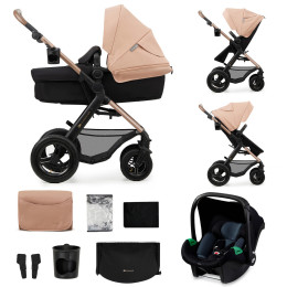 Kinderkraft MOOV 2 AIR Poussette Trio - Système de voyage de la naissance - Beige Naturel