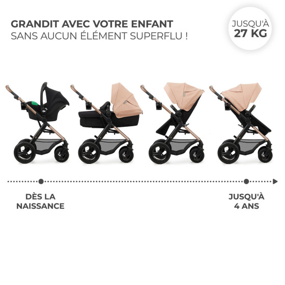 Kinderkraft MOOV 2 AIR Poussette Trio - Système de voyage de la naissance