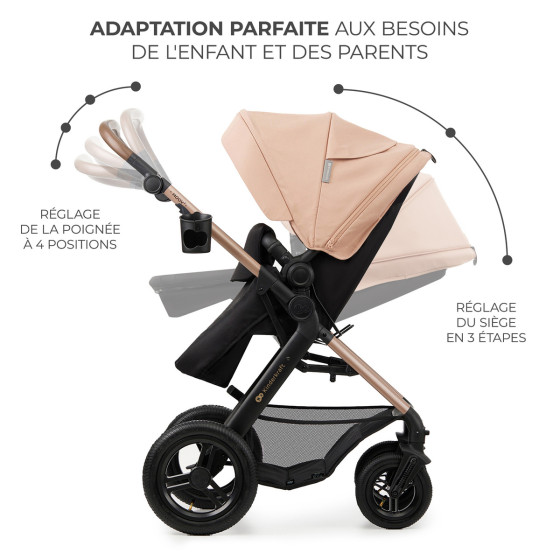 Kinderkraft MOOV 2 AIR Poussette Trio - Système de voyage de la naissance