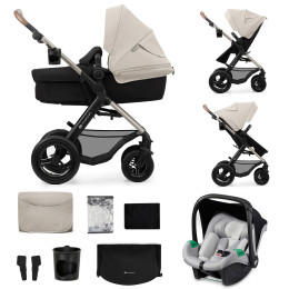 Kinderkraft MOOV 2 AIR Poussette Trio - Système de voyage de la naissance - Moonlight grey (gris clair)