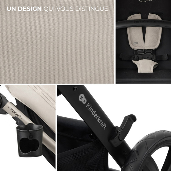 Kinderkraft MOOV 2 AIR Poussette Trio - Système de voyage de la naissance