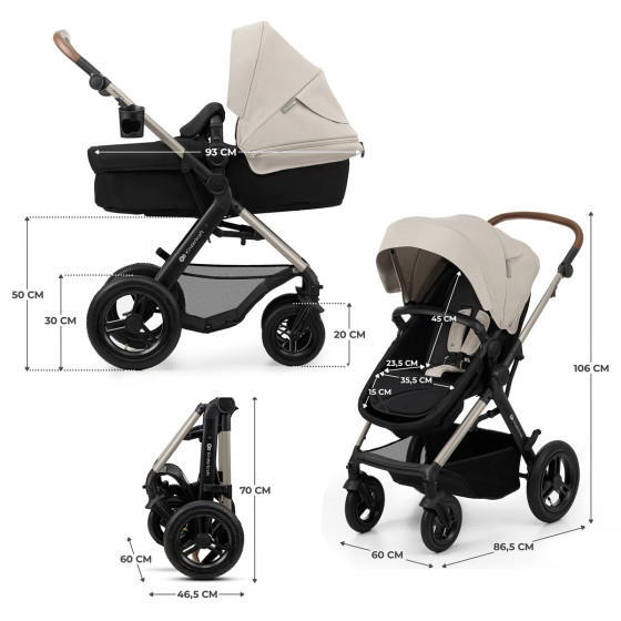 Kinderkraft MOOV 2 AIR Poussette Trio - Système de voyage de la naissance