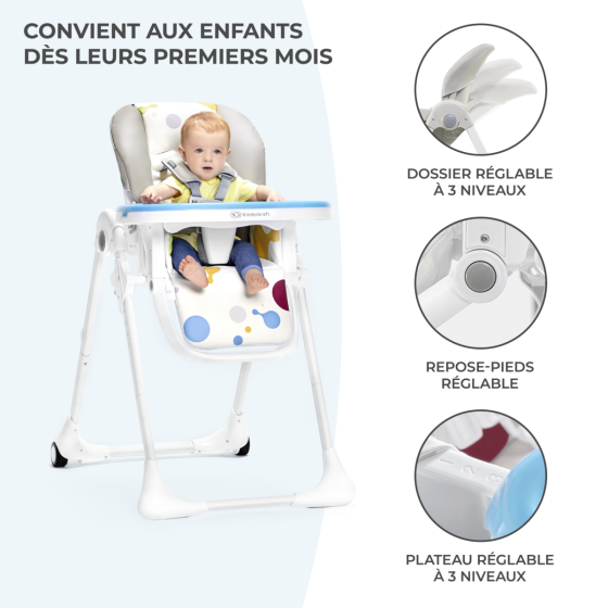 Kinderkraft Yummy - Chaise haute pliable